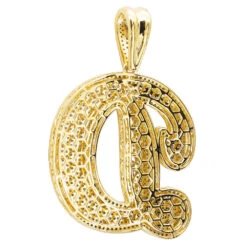 Large Diamond Initial Letter Pendant For Men 10K Yellow Gold White Blue Diamonds 12 Large Diamond Initial Letter Pendant For Men 10K Yellow Gold White Blue Diamonds -Jewelry Sales Store 018028 backye