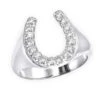 0.5ct Men's Diamond Horseshoe Ring 14K White Gold By Luxurman