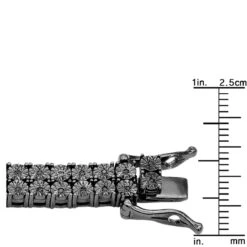 2 Row Black Diamonds Tennis Necklace In Sterling Silver For Men 1ct -Jewelry Sales Store 1 carat mens diamond tennis necklace sterling silver 2 row black diamonds 490359 ruler 20220410