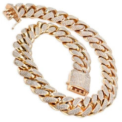 Solid 14K Yellow Gold Diamond Cuban Link Chain 1 Kilo -Jewelry Sales Store 1 kilo full inch solid cuban link 14k gold mens diamond chain 60 carats ro
