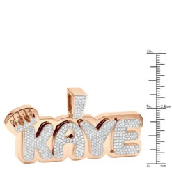 10K Rose Gold 2.5 Carat Diamond Name Plate Pendant For Men And Women 14 10K Rose Gold 2.5 Carat Diamond Name Plate Pendant For Men And Women -Jewelry Sales Store 100627 100627 ruler rose