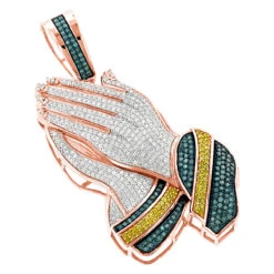 10K White Gold Color Diamond Praying Hands Pendant 2.75ct -Jewelry Sales Store 10k gold color diamond praying hands pendant 275ct p 6016 ro