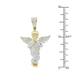 10K Yellow Gold Diamond Baby Angel Pendant For Men 1ct By Luxurman -Jewelry Sales Store 10k gold diamond baby angel pendant for men 13ct by luxurman rulerye