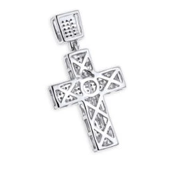 10K Yellow Gold Diamond Cross Pendant For Men 0.72ct -Jewelry Sales Store 10k gold diamond cross pendant 072ct p 40059 backwh