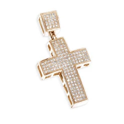 10K Yellow Gold Diamond Cross Pendant For Men 0.72ct -Jewelry Sales Store 10k gold diamond cross pendant 072ct p 40059 ro