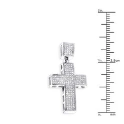 10K Yellow Gold Diamond Cross Pendant For Men 0.72ct -Jewelry Sales Store 10k gold diamond cross pendant 072ct p 40059 rulerwh