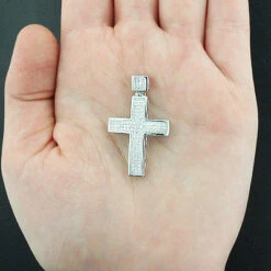 10K Yellow Gold Diamond Cross Pendant For Men 0.72ct -Jewelry Sales Store 10k gold diamond cross pendant 072ct p 40059box