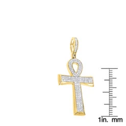 Small 10K Yellow Gold Diamond Egyptian Cross: Ankh Pendant Of Life 0.4ct 11 Small 10K Yellow Gold Diamond Egyptian Cross: Ankh Pendant Of Life 0.4ct -Jewelry Sales Store 10k gold diamond egyptian cross ankh pendant of life 04ct rulerye