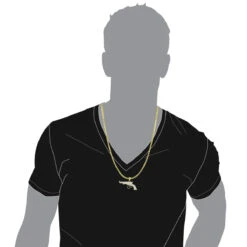 10K Yellow Gold Diamond Revolver Pistol Pendant For Men 1/2ct -Jewelry Sales Store 10k gold diamond revolver pistol pendant 1ct p 6018 bodye