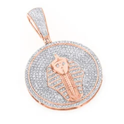 10K Yellow Gold Egyptian Pharaoh Head Diamond Pendant King Tut Charm Medallion -Jewelry Sales Store 10k gold egyptian pharaoh head diamond pendant 1c king tut charm medallion ro