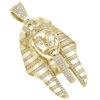 10K Yellow Gold Egyptian Pharaoh Head Diamond Pendant For Men 8ct By Luxurman