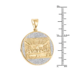10K Yellow Gold Last Supper Diamond Pendant For Men Medallion By Luxurman 11 10K Yellow Gold Last Supper Diamond Pendant For Men Medallion By Luxurman -Jewelry Sales Store 10k gold last supper diamond pendant for men medallion by luxurman rulerye