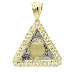 10K Yellow Gold Liberty Coin Cuban Link Triangle Diamond Pendant For Men 1.05ct -Jewelry Sales Store 10k gold liberty coin cuban link triangle diamond pendant for men 105ct backye