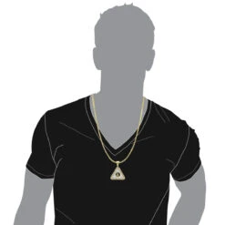 10K Yellow Gold Liberty Coin Cuban Link Triangle Diamond Pendant For Men 1.05ct -Jewelry Sales Store 10k gold liberty coin cuban link triangle diamond pendant for men 105ct bodye