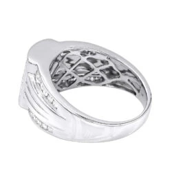 10K White Gold Men's Diamond Pinky Ring 1 Carat By Luxurman -Jewelry Sales Store 10k gold mens diamond pinky ring 1 carat by luxurman backwh