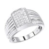10K White Gold Men's Diamond Pinky Ring 1 Carat By Luxurman