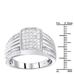 10K White Gold Men's Diamond Pinky Ring 1 Carat By Luxurman -Jewelry Sales Store 10k gold mens diamond pinky ring 1 carat by luxurman rulerwh