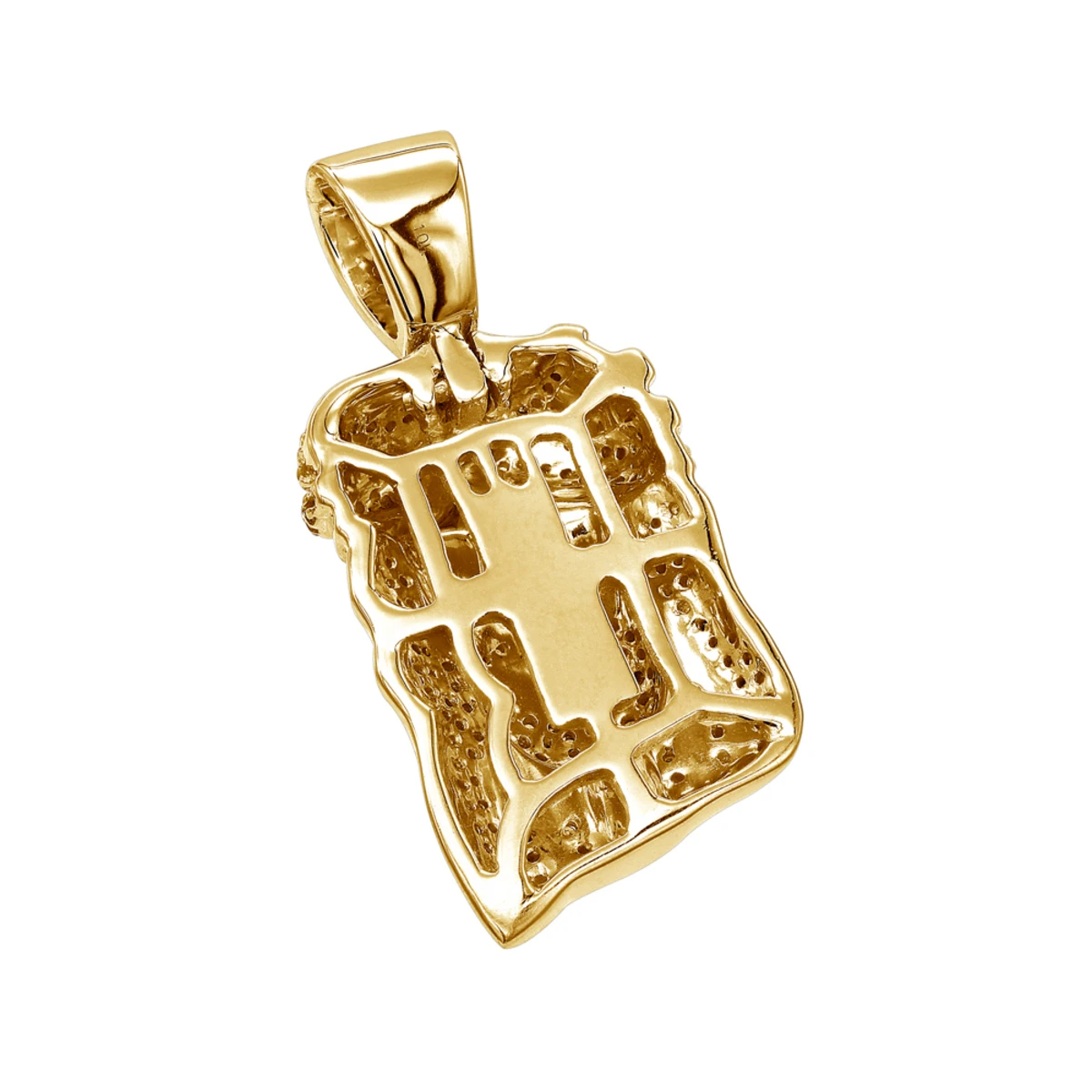 10K Rose Gold Micro Jesus Piece Yellow Diamond Face Pendant 0.5ct By Luxurman 4 10K Rose Gold Micro Jesus Piece Yellow Diamond Face Pendant 0.5ct By Luxurman - Image 4