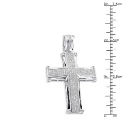10K White Gold Round Diamond Cross Pendant 1ct -Jewelry Sales Store 10k gold round diamond cross pendant 100ct p 22435 rulerwh
