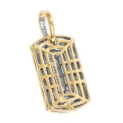 10K Yellow Gold Small Diamond Dog Tag Pendant By Luxurman -Jewelry Sales Store 10k gold small diamond dog tag pendant by luxurman backye