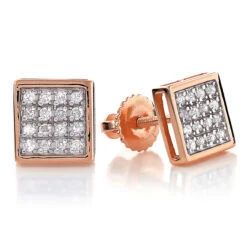 10K White Gold Square Pave Diamond Stud Earrings 0.19ct -Jewelry Sales Store 10k gold square pave diamond stud earrings 019ct p 5933 ro