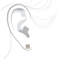 10K White Gold Square Pave Diamond Stud Earrings 0.19ct -Jewelry Sales Store 10k gold square pave diamond stud earrings 019ct p 5933bod