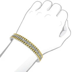10K White Gold Three Row Diamond Bracelet Blue Yellow 1.75ct -Jewelry Sales Store 10k gold three row diamond bracelet blue yellow 175ct p 5689 bodwh