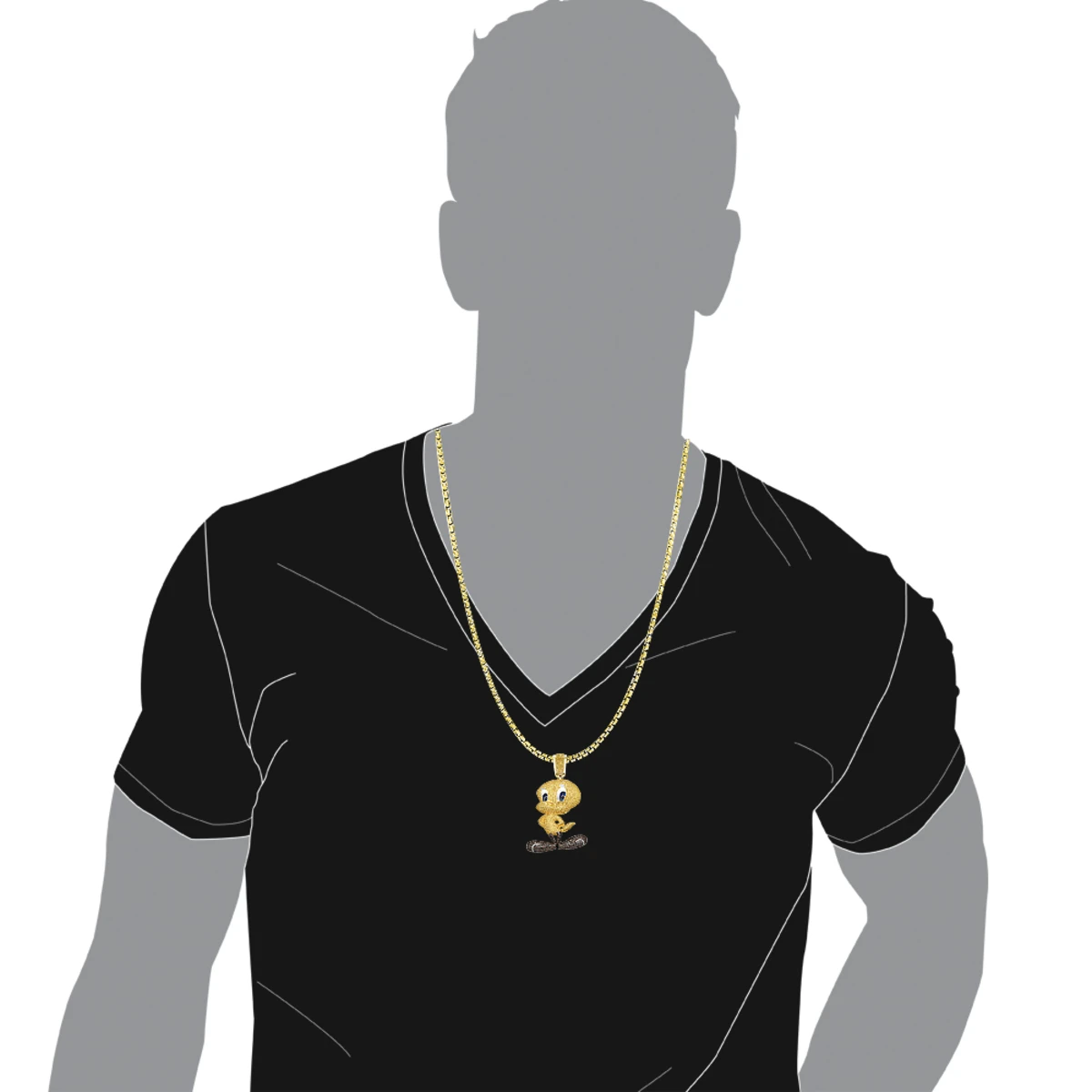 10K Yellow Gold Tweety Bird Diamond Pendant 4.11ct 3 10K Yellow Gold Tweety Bird Diamond Pendant 4.11ct - Image 3