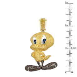 10K Yellow Gold Tweety Bird Diamond Pendant 4.11ct 10 10K Yellow Gold Tweety Bird Diamond Pendant 4.11ct -Jewelry Sales Store 10k gold tweety bird diamond pendant 411ct p 6811 ruler yellow