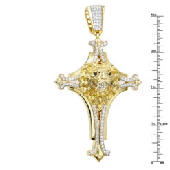 10K Yellow Gold Unique Large Lion Head Cross Pendant For Men 3.29ct By Luxurman 11 10K Yellow Gold Unique Large Lion Head Cross Pendant For Men 3.29ct By Luxurman -Jewelry Sales Store 10k gold unique large lion head cross pendant for men 329ct by luxurman rulerye