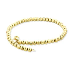 Ball 10K Yellow Gold Moon Cut Chain Bracelet 5mm 7.5-9in