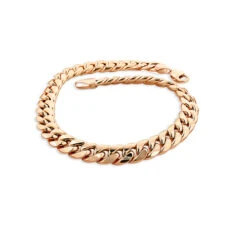 11mm 10K Rose Gold Miami Cuban Link Chain Bracelet In 7.5-9in