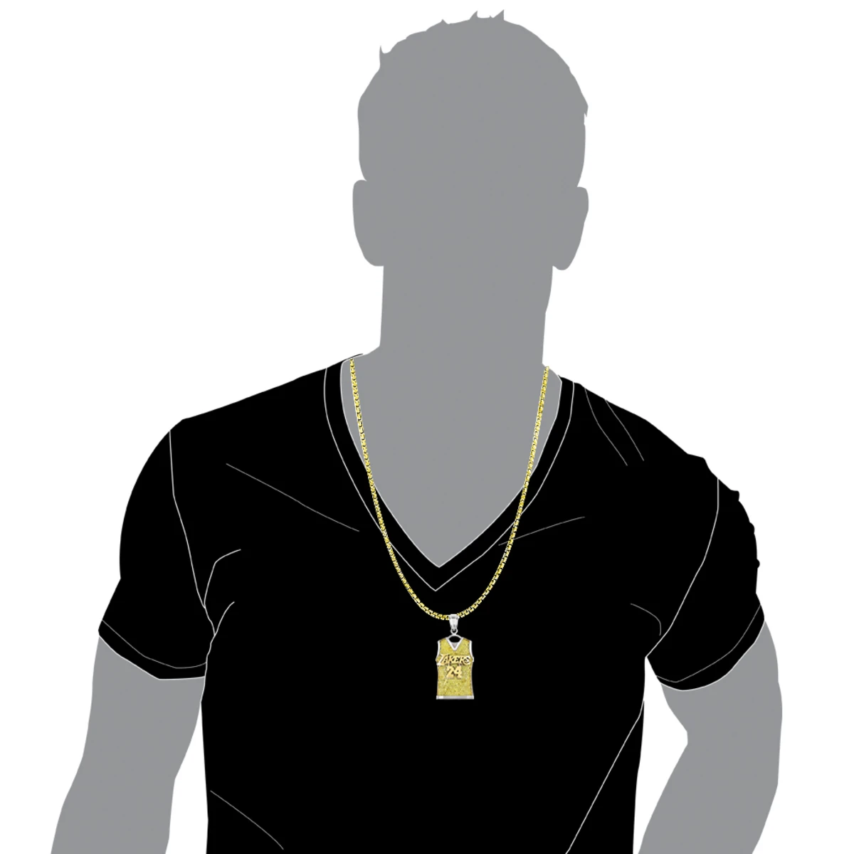 Lakers 14K White Gold Customizable Diamond Basketball Jersey Pendant 5.8ct 3 Lakers 14K White Gold Customizable Diamond Basketball Jersey Pendant 5.8ct - Image 3