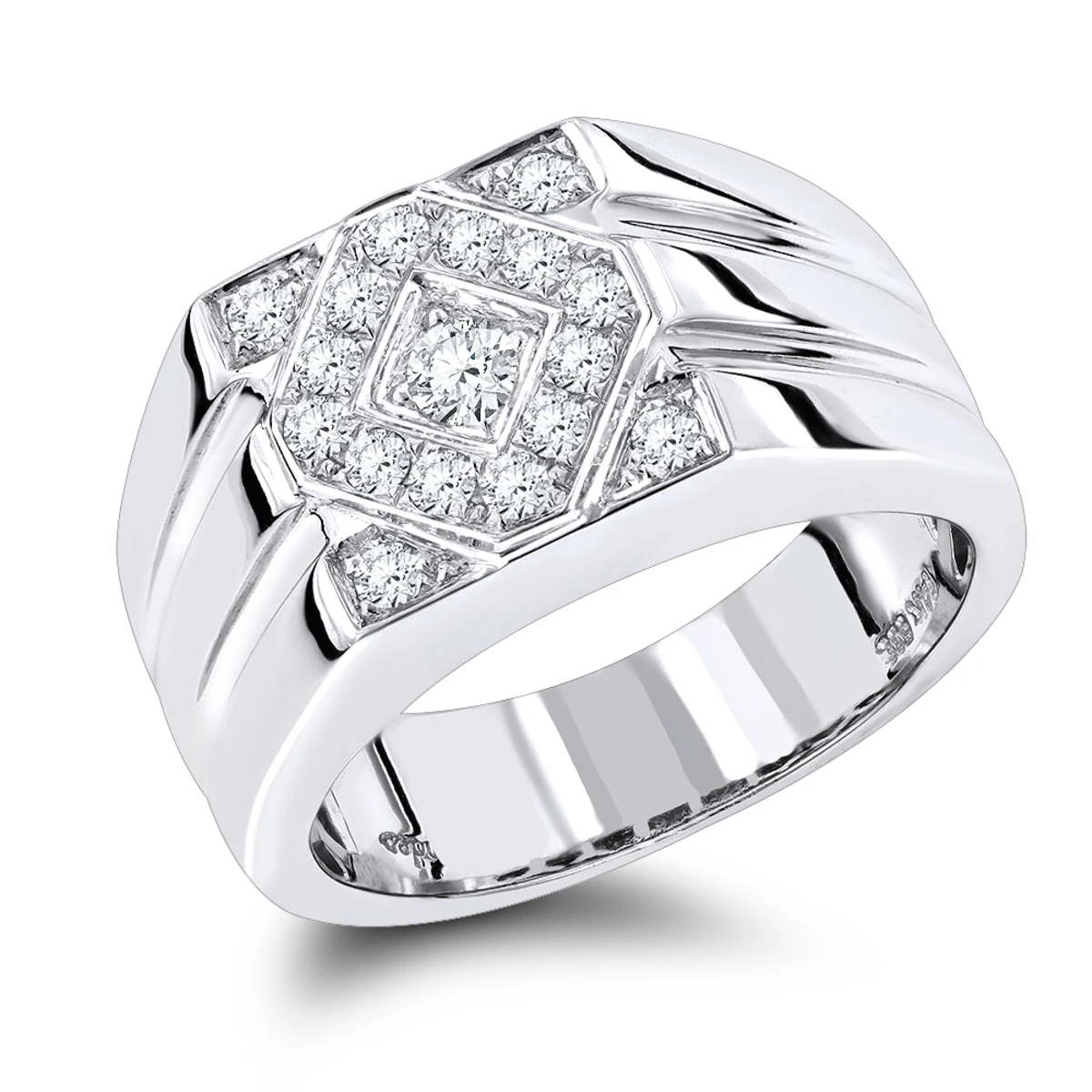 14K White Gold Designer Diamond Ring 0.65ct 1 14K White Gold Designer Diamond Ring 0.65ct