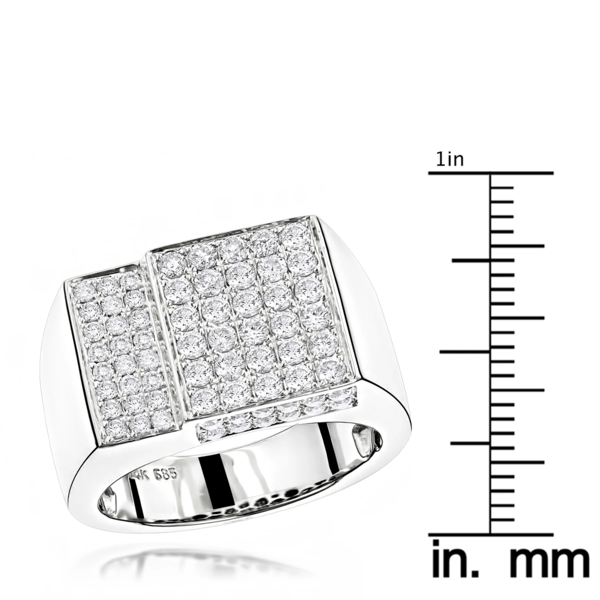 14K White Gold Designer Diamond Ring 1.55ct 4 14K White Gold Designer Diamond Ring 1.55ct - Image 4
