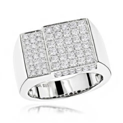 14K White Gold Designer Diamond Ring 1.55ct
