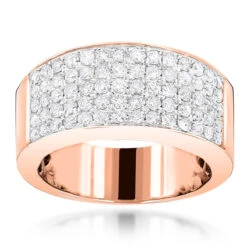 14K Yellow Gold Designer Diamond Wedding Band Women's Or Men's Pave Diamond Ring -Jewelry Sales Store 14k designer diamond wedding band 167ct p 40411 ro