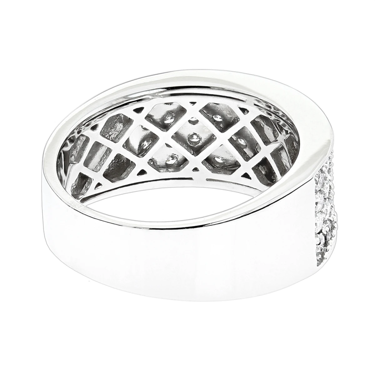 14K White Gold Designer Diamond Wedding Band 1.82ct 4 14K White Gold Designer Diamond Wedding Band 1.82ct - Image 4