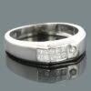 14K White Gold Unique Diamond Wedding Bands For Men Princess Cut Diamonds