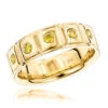 14K Yellow Gold 5 Yellow Diamond Wedding Band 0.3ct Comfort Fit Five Stone Ring