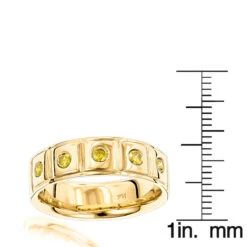 14K Yellow Gold 5 Yellow Diamond Wedding Band 0.3ct Comfort Fit Five Stone Ring -Jewelry Sales Store 14k gold 5 yellow diamond wedding band 03ct comfort fit five stone ring rulerye