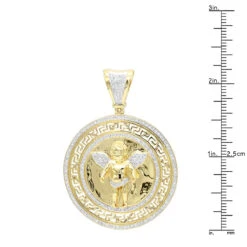 14K Yellow Gold Baby Angel Diamond Medallion Pendant For Men 0.95ct By Luxurman 11 14K Yellow Gold Baby Angel Diamond Medallion Pendant For Men 0.95ct By Luxurman -Jewelry Sales Store 14k gold baby angel diamond medallion pendant for men 095ct by luxurman rulerye