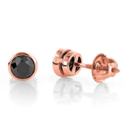 14K White Gold Black Diamond Earrings Bezel Set Studs 1.25ct -Jewelry Sales Store 14k gold black diamond earrings bezel set studs 125ct p 6048 ro