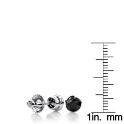 14K White Gold Black Diamond Earrings Bezel Set Studs 1.50ct -Jewelry Sales Store 14k gold black diamond earrings bezel set studs 150ct p 6049 rulerwh