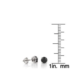 14K White Gold Black Diamond Earrings Prong Set Studs 0.50ct -Jewelry Sales Store 14k gold black diamond earrings prong set studs 050ct p 6052 rulerwh