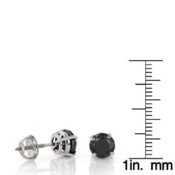 14K White Gold Black Diamond Stud Earrings Bezel Set 2.00ct -Jewelry Sales Store 14k gold black diamond stud earrings bezel set 200ct p 6051 rulerwh