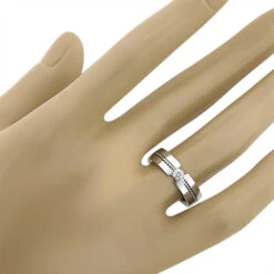 14K White Gold Braided Diamond Wedding Band For Men 0.13ct -Jewelry Sales Store 14k gold braided diamond wedding band for men 013ct 3