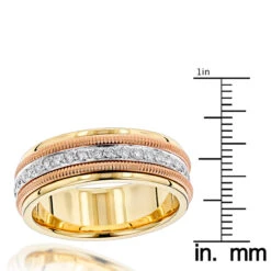 Men's 14K Yellow/Rose Gold Comfort Fit Diamond Wedding/Eternity Band Luxurman 0.9c -Jewelry Sales Store 14k gold comfort fit diamond wedding band 090ct p 6697 rulertt