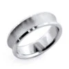 14K White Gold Concave Men's Wedding Band 6mm