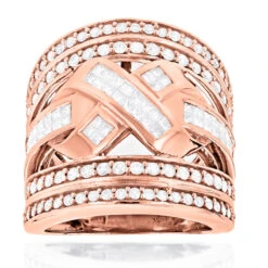 14K White Gold Criss Cross Diamond Ring 2.20ct -Jewelry Sales Store 14k gold criss cross diamond ring 220ct p 7230 ro